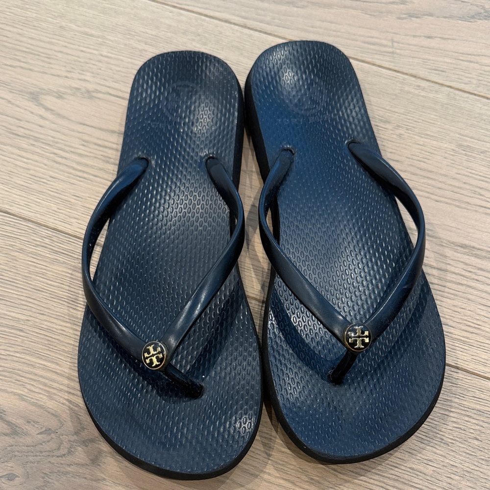 Tory Burch Dark Blue Flip Flops